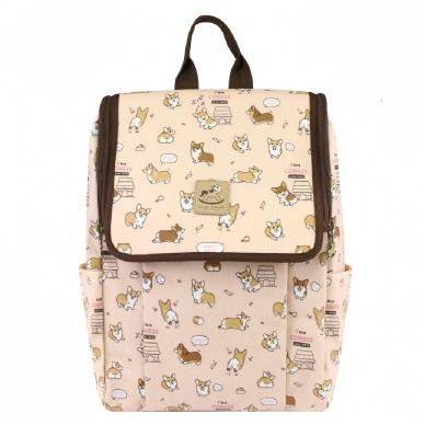peach corgi puppy flip backpack from Tworgis