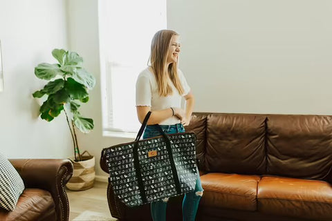 Girl Holding a Tworgis Tote Bag