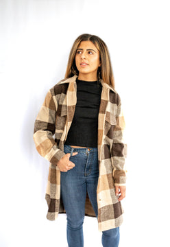 Camel Plaid Shacket