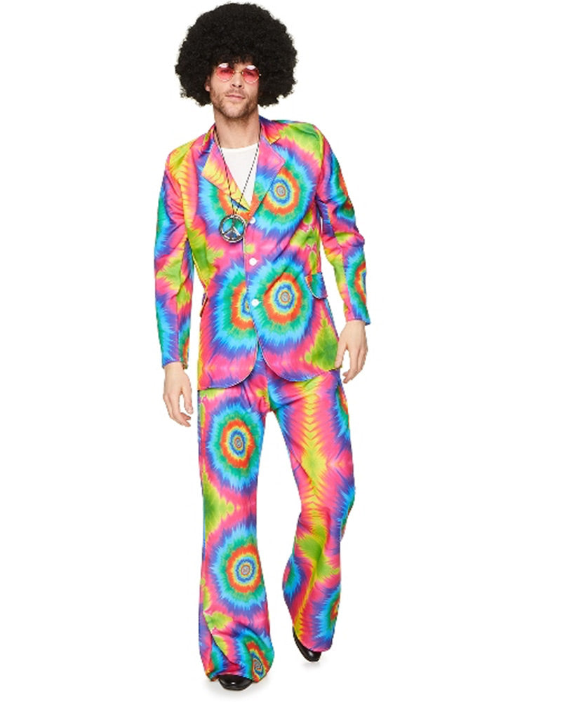 60s Tye Dye Suit Mens Costume