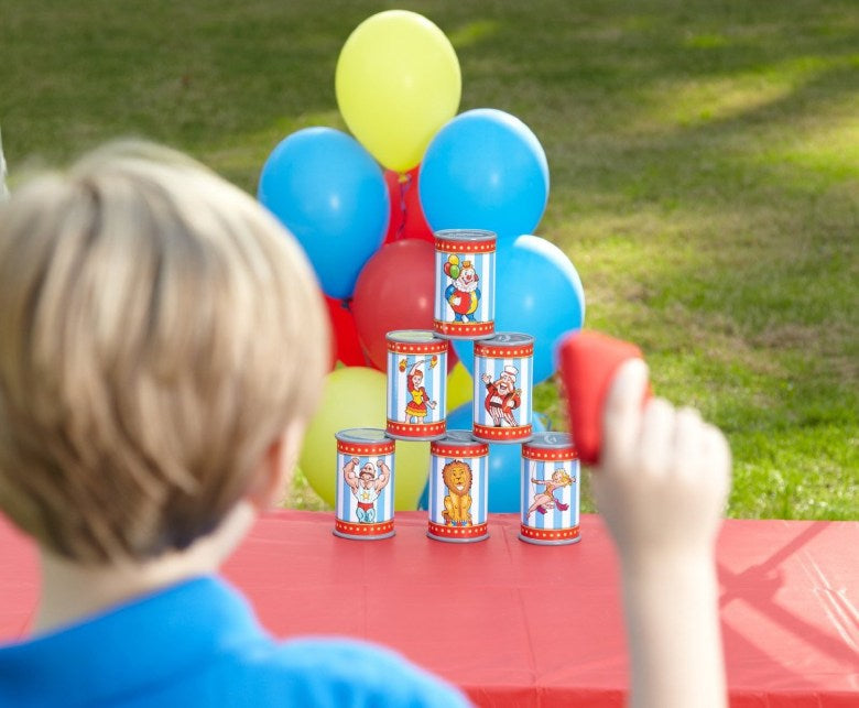 Kids playing games at circus