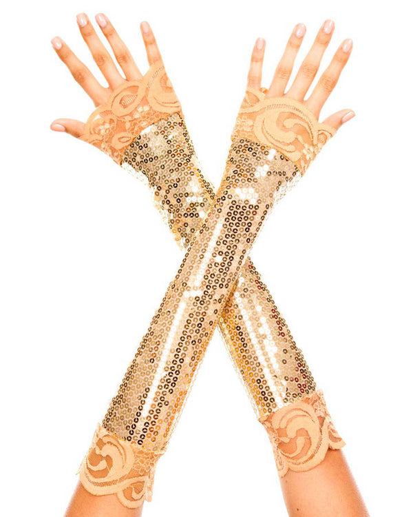 gold lace gloves