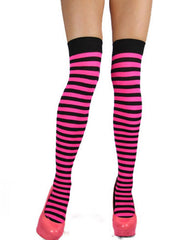 Diamond Net Thigh High Stockings Neon Pink O-s – Eve's Body Shop