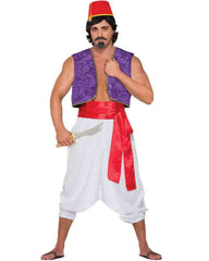 Rubies Sultan Genie Ali Baba Costume Adult Vest Black Pants Sash Turban