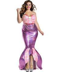 Plus Size - Disney The Little Mermaid Skater Skirt - Scuba Shiny