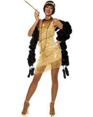 Music legs Mardi Gras fringe flapper costume set