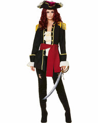 Deluxe Posh PIRATE - Captain Hook / Jack Sparrow - THE FULL LOOK inc Wig/Hat