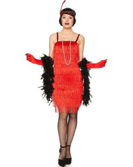 Womens 20s Red Flapper Girl Gangster Moll Gatsby Chicago Fancy Dress Costume