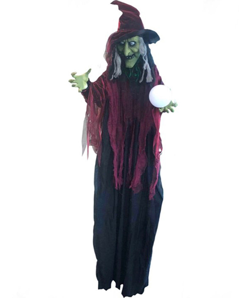 Life Size Swamp Hag Witch Animated Prop with Crystal Ball