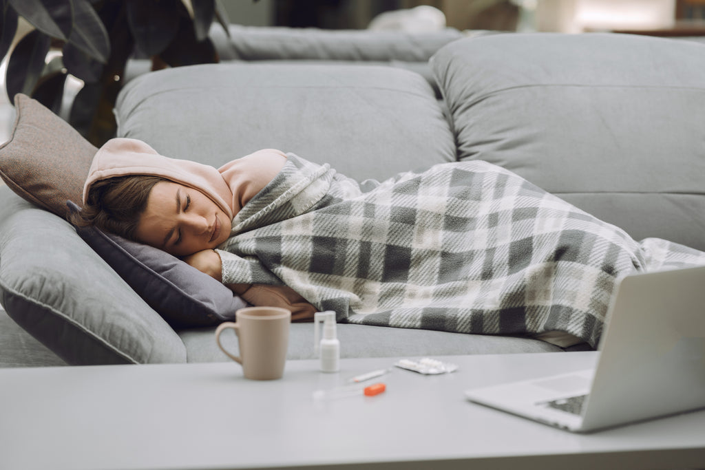 Woman having a cold