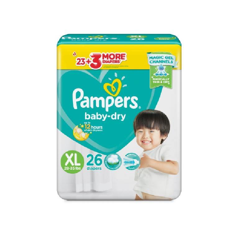 Buy Pampers Baby Dry Taped Diapers XL 