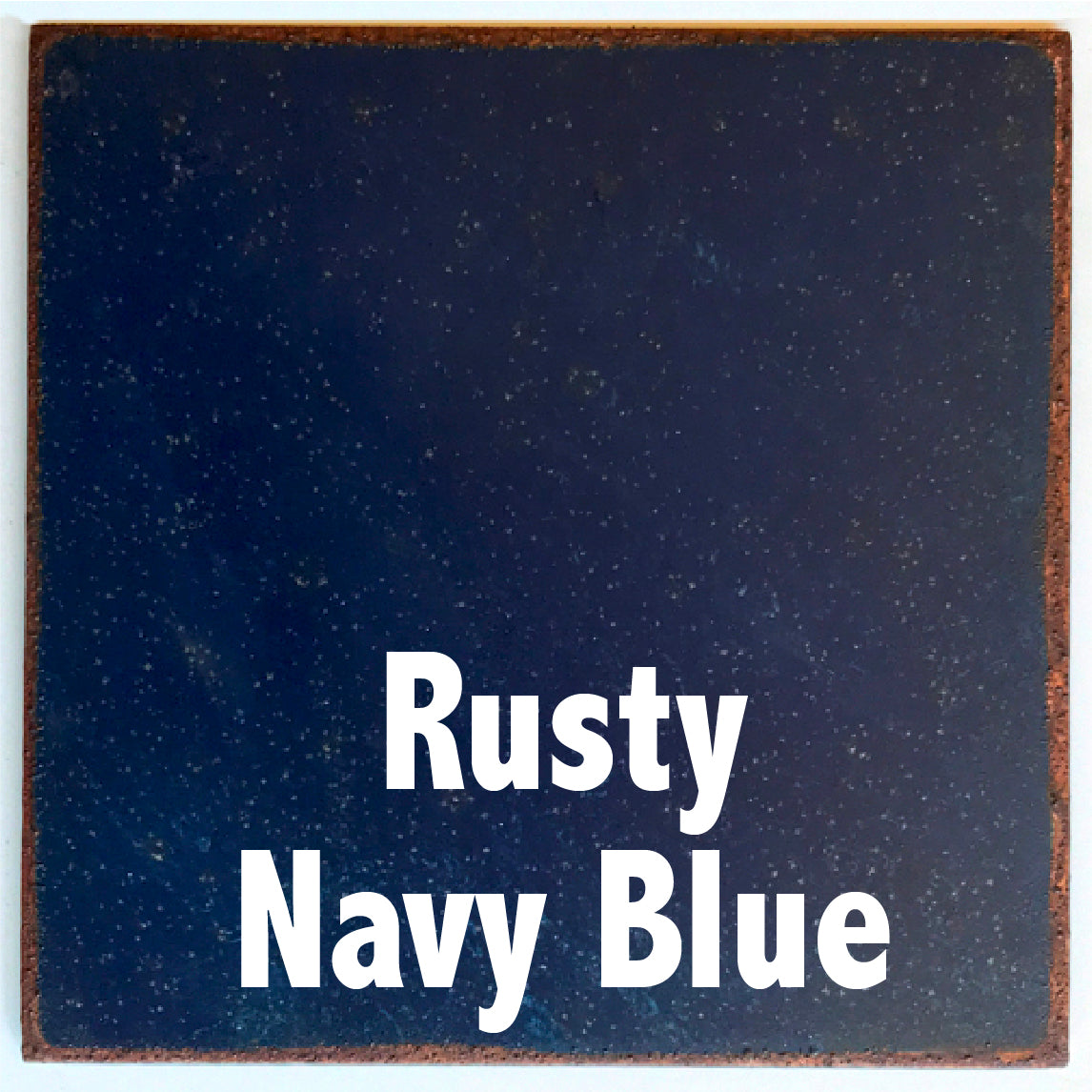 Rusty Navy Blue Metal Sample piece - 3" x 3" Metal Art Color Swatch