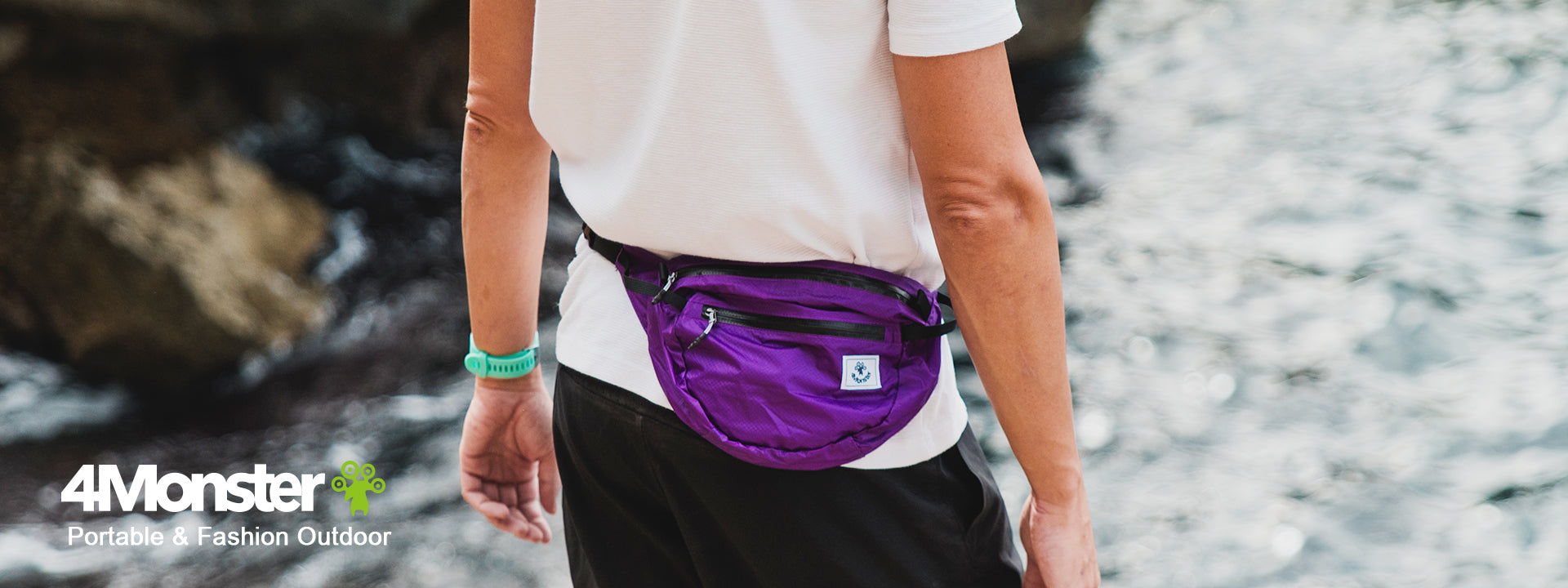 4Monster Hiking Waist Packs Portable with Multi-Pockets Adjustable Belts- Plain Color