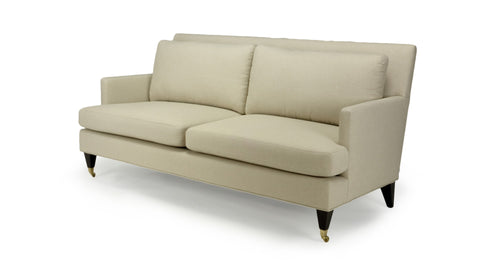 Beige sofa with two rectangular back cushions