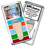 Belize FootWhere® Souvenir Fridge Magnet. Made in USA