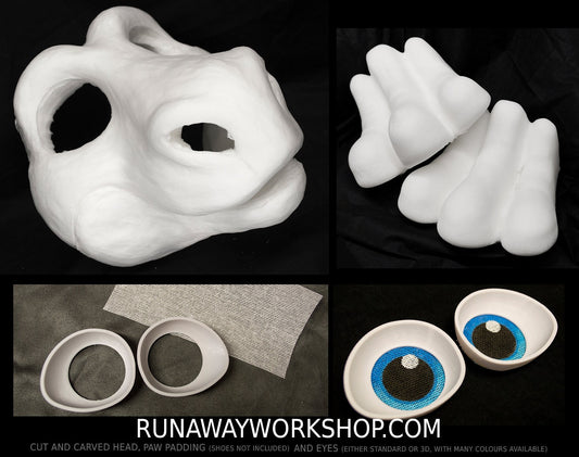 Raptor foam head base for costumes, mascots and fursuits. – Runaway Workshop
