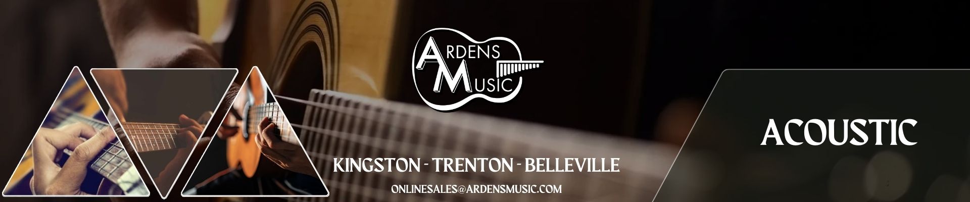 One of the most recognizable & prominent instruments in modern music. Whether you're looking for your first guitar or your next touring companion, we have you covered. Arden's offers options from brands like Fender, Epiphone, Godin, Martin, Larrivee, Guild, Breedlove, Seagull, Takamine, and Sigma