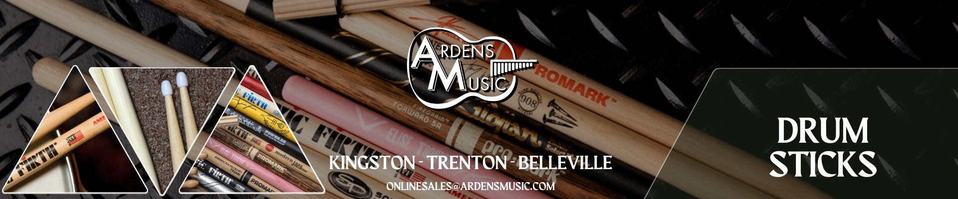 Sticks and brushes are to a drummer what a paintbrush is to an artist. Arden's offers many options from Vic Firth and Pro Mark.