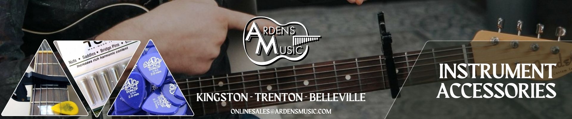 From picks, to straps, cleaning products, and humidification, Arden's offers a wide range of accessories from brands like Fender, D'addario, MusicNomad, Dunlop, Levy's & more!