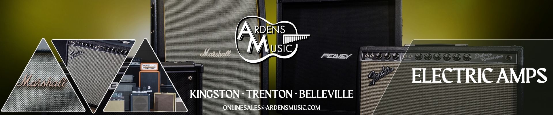 Amps are the final factor in your sound before it lands in peoples ears. Arden's offers a wide range of amps from brands like Fender, Vox, Marshall, Orange, Fishman,, Roland, and EVH.