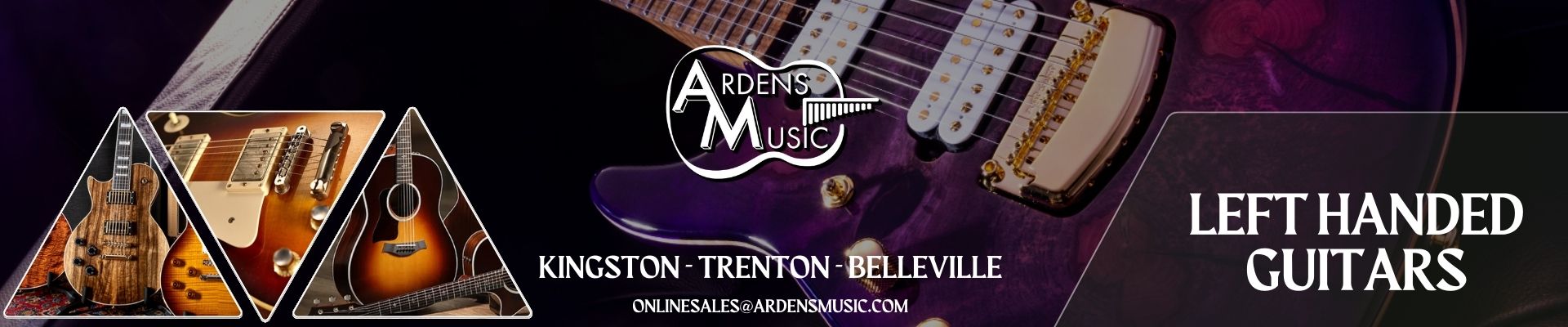 One of the most recognizable & prominent instruments in modern music. Whether you're looking for your first guitar or your next touring companion, we have you covered. Arden's offers options from brands like Fender, Squier, Epiphone, PRS, EVH, Godin, Jackson, Gretsch, Martin, Larrivee, Ibanez, Guild, Breedlove, Seagull, Takamine, and Sigma