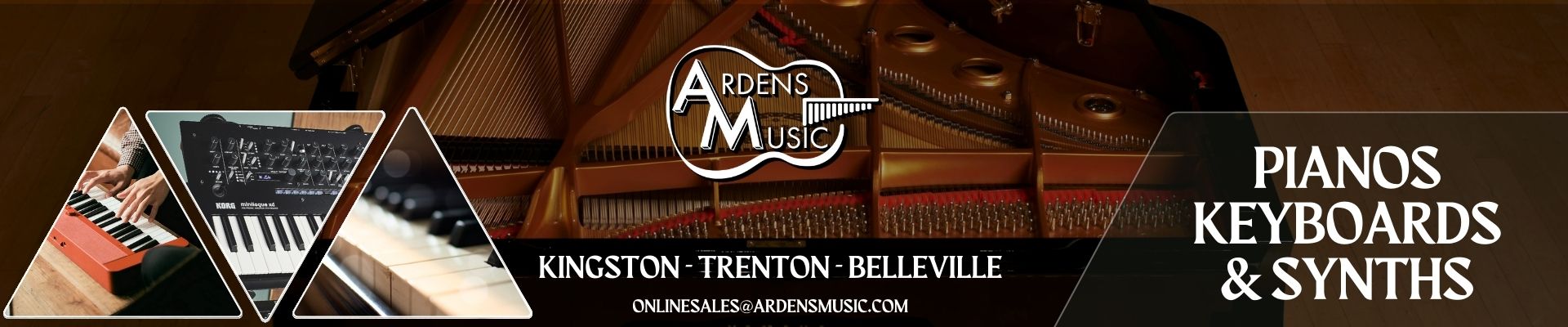Choose Ardens Music for all your Piano, Keyboard, and Synth needs. Our extensive selection and wide range of accompanying accessories make us the perfect one-stop shop. Visit your nearest Ardens Music location today to see for yourself!