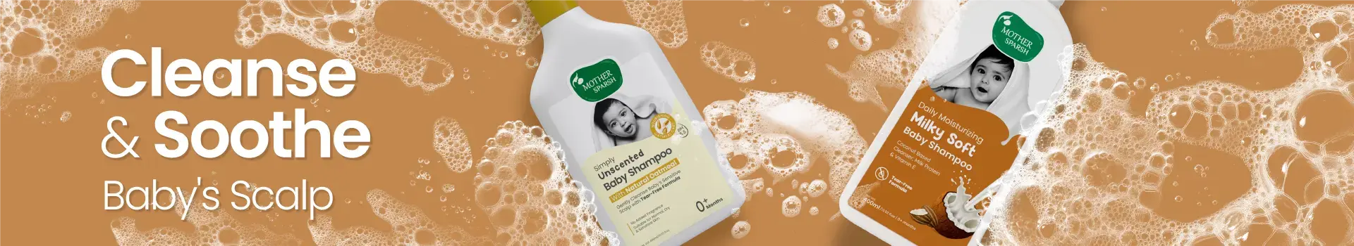 Mother Sparsh Baby Shampoo – Gentle & Tear-Free Hair Cleanser for Babies | Desktop Banner