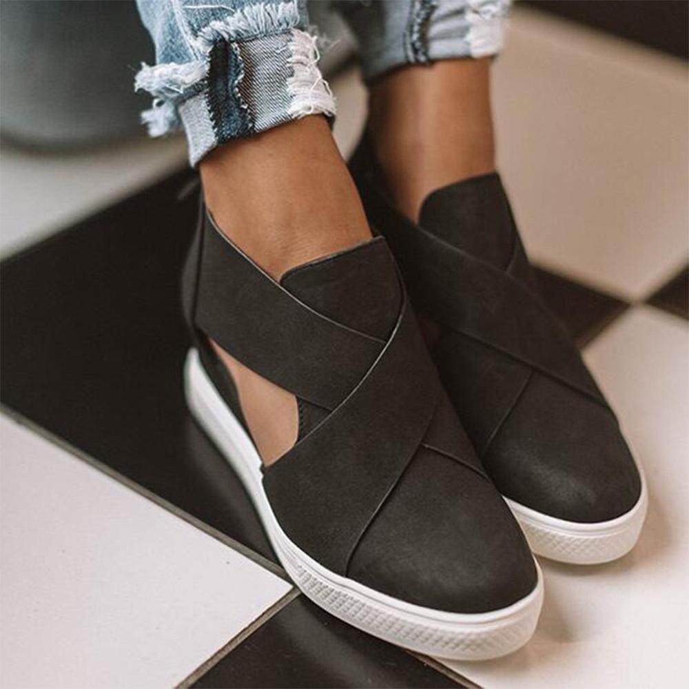 cut out wedge sneakers