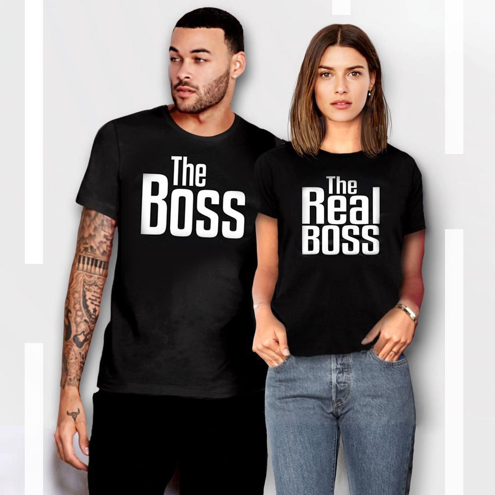 couple shirt the boss the real boss