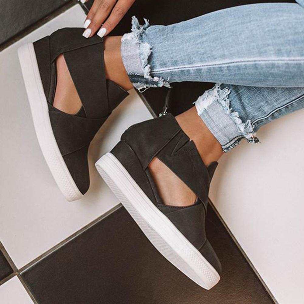 wedge cut out sneakers