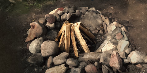 Preparation for starting camp fire