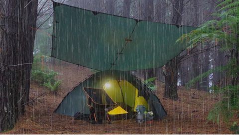 rainy camping trip