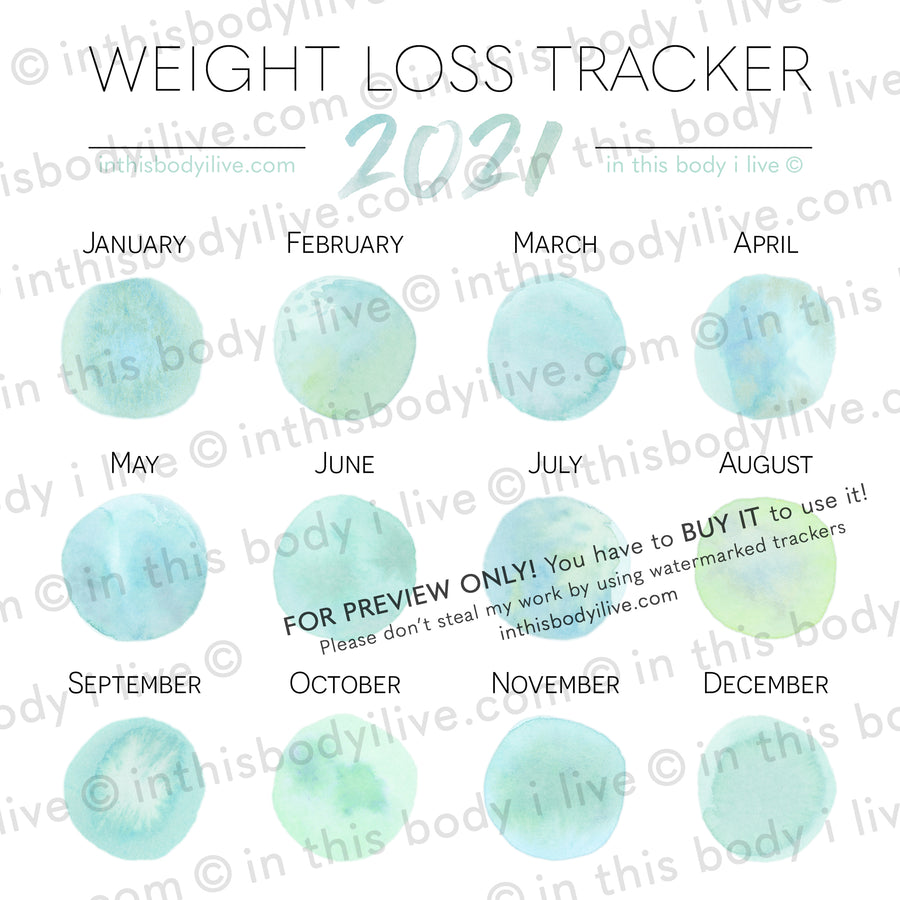 2021 Weight Loss Tracker by in this body i live - Under ...