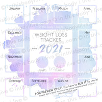 2021 Weight Loss Tracker By In This Body I Live Purple Splash In This Body I Live