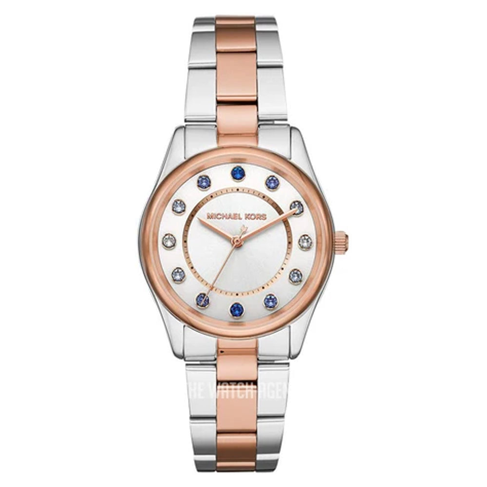 Michael Kors- White/Rose Gold Colored Steel- MK6605