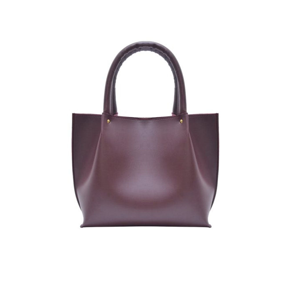 burgundy tote bag