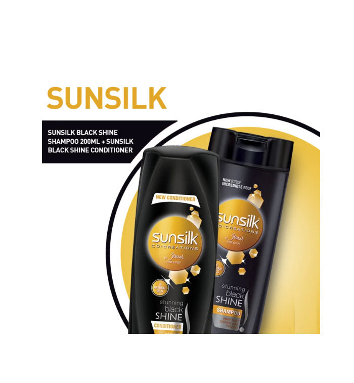 Sunsilk Black Shine Shampoo 180ml + Conditioner 185ml BISTE:PLET PR VRTINS BLACK SHINE CONDITIONER 