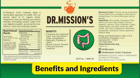 Dr. Mission's Ingredients List Label