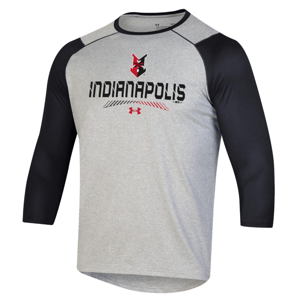 Indianapolis Adult Under Grey/Black 3/4 Tee – Indianapolis Indians Online Store