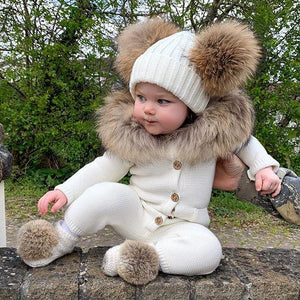 Unisex Baby Bear Rompers With Fur Collar (No Real Fur) – Calenbo