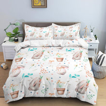 Load image into Gallery viewer, Cute Rabbit Bedding Set Cozy Duvet Cover with Pillowcase King/Queen Size Comforter Cover for Kids Bedroom Home Textile
