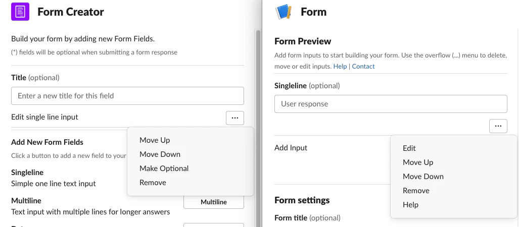 simplified slack forms bulder