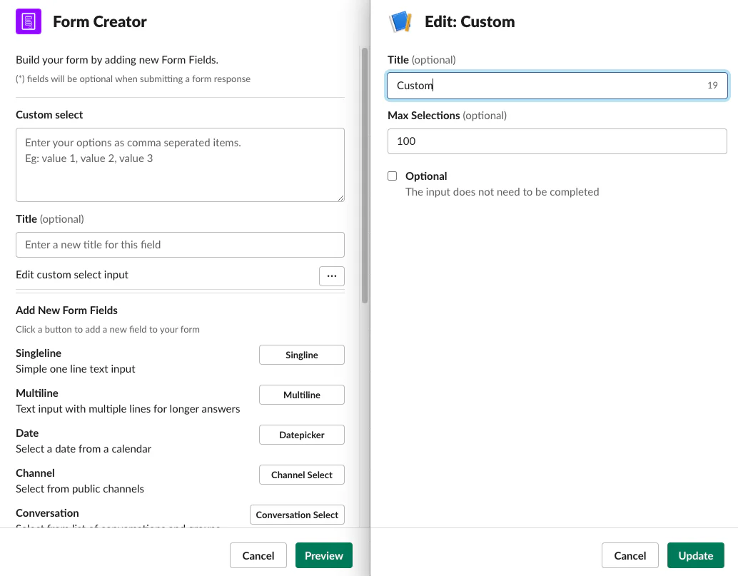 slack forms edit modal