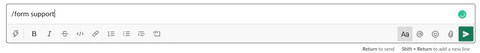 triggering a slack form for a support request