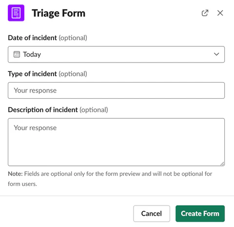 slack triage requests form