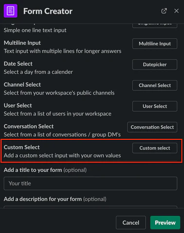 Form Custom Select Drop Down Element