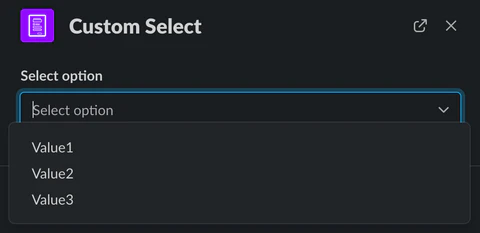 Slack forms populate drop down