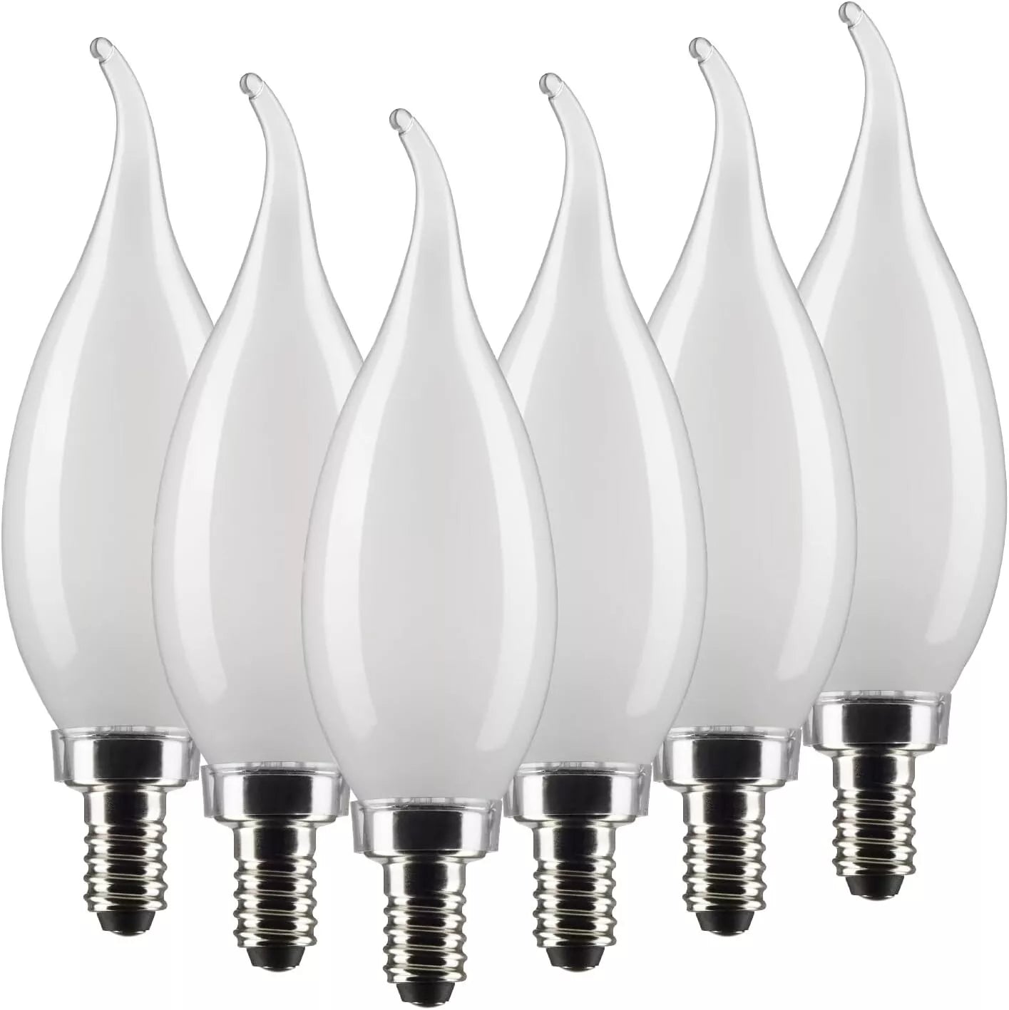 Satco S21309 - 5.5 Watt CA10 LED Frosted Light Bulb - 4000K - 90CRI (6 Pack)