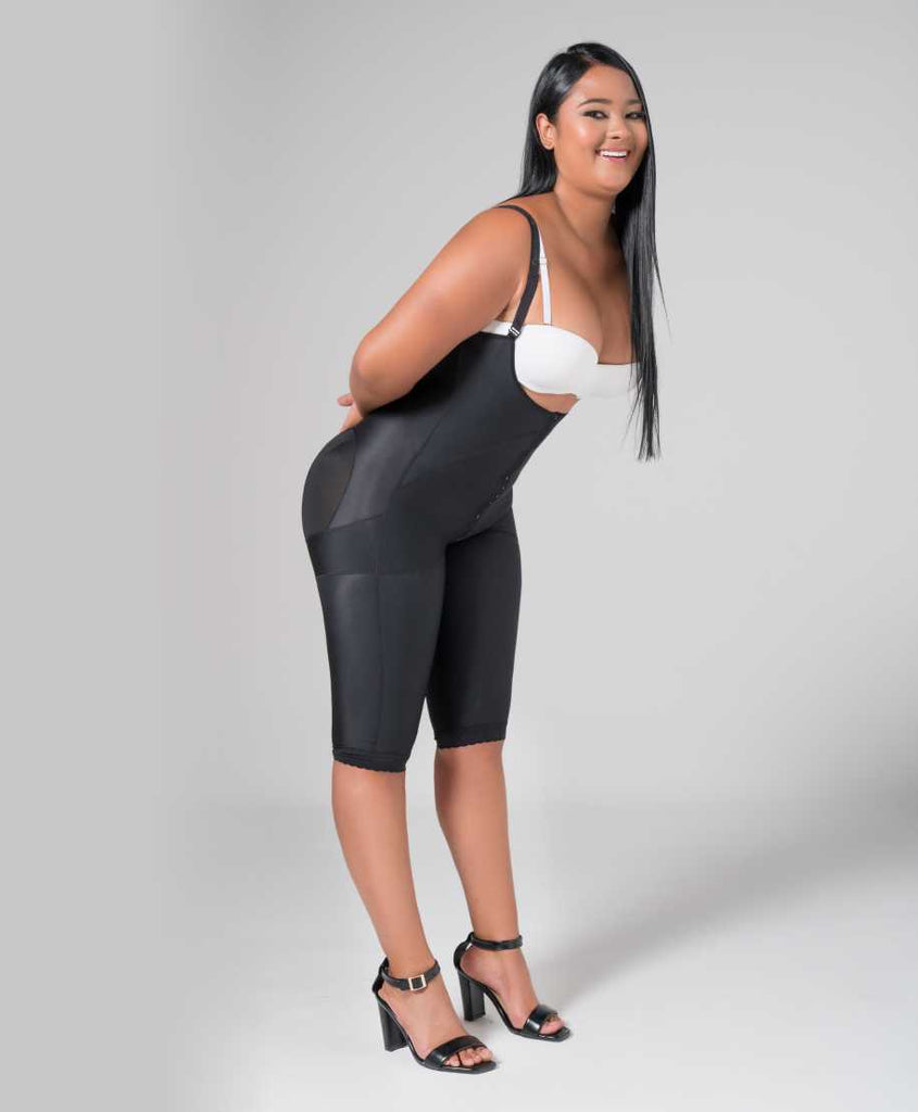 Back support and knee-length shapewear