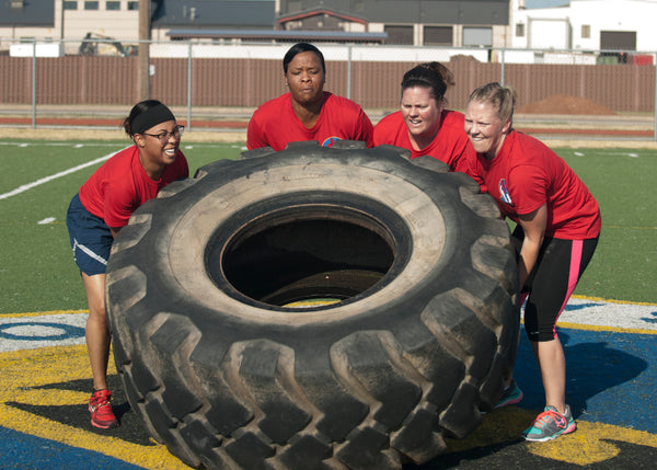 Group Tire Flip Exercise